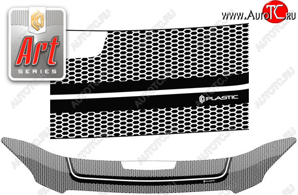 2 199 р. Дефлектор капота CA-Plastic  Toyota RAV4  XA305 (2005-2009) 5 дв. дорестайлинг (серия ART белая)  с доставкой в г. Вологда