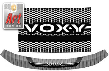 Дефлектор капота CA-Plastic Toyota Voxy  минивэн (2014-2017) R80 дорестайлинг (серия ART белая)