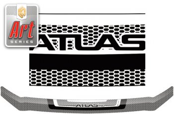 2 199 р. Дефлектор капота CA-Plastic  Geely Atlas Pro  NL3 (2019-2025) (Серия Art черная)  с доставкой в г. Вологда. Увеличить фотографию 2