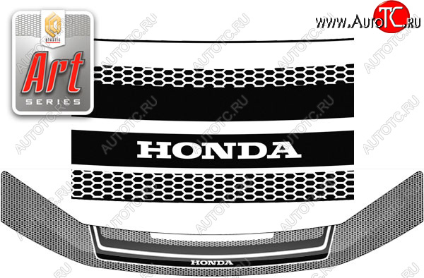 2 299 р. Дефлектор капота CA-Plastic  Honda StepWagon  RK (2009-2015) минивэн дорестайлинг, минивэн рестайлинг (Серия Art черная)  с доставкой в г. Вологда