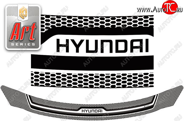 2 979 р. Дефлектор капота CA-Plastic  Hyundai I30 ( 2 GD,  3 PD) (2011-2020) дорестайлинг, хэтчбэк 5 дв., рестайлинг, хэтчбэк 5 дв., хэтчбэк (Серия Art черная)  с доставкой в г. Вологда