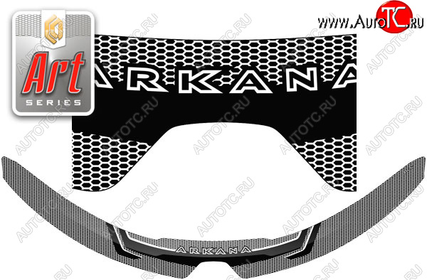 2 399 р. Дефлектор капота CA-Plastic  Renault Arkana (2019-2025) (Серия Art черная)  с доставкой в г. Вологда