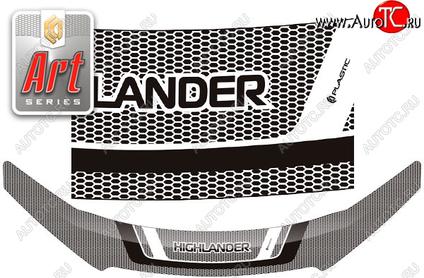 2 479 р. Дефлектор капота CA-Plastic  Toyota Highlander  XU50 (2013-2020) дорестайлинг, рестайлинг (Серия Art черная)  с доставкой в г. Вологда