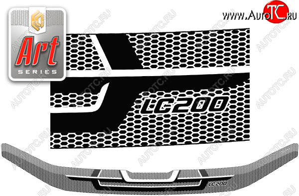 2 299 р. Дефлектор капота CA-Plastic  Toyota Land Cruiser  200 (2015-2021) 2-ой рестайлинг (Серия Art черная)  с доставкой в г. Вологда