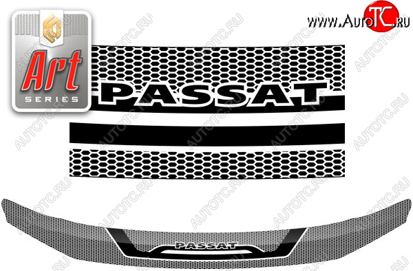 2 199 р. Дефлектор капота CA-Plastic  Volkswagen Passat  B8 (2015-2019) седан дорестайлинг, универсал дорестайлинг (Серия Art черная)  с доставкой в г. Вологда