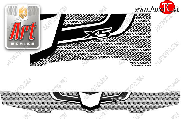 2 299 р. Дефлектор капота CA-Plastic  BMW X5  E53 (2003-2006) рестайлинг (серия ART графит)  с доставкой в г. Вологда