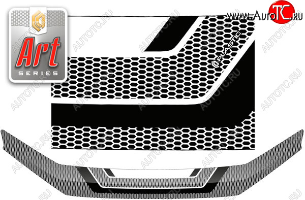 2 299 р. Дефлектор капота CA-Plastic  Haval F7 (2018-2024)  дорестайлинг, рестайлинг (серия ART графит)  с доставкой в г. Вологда