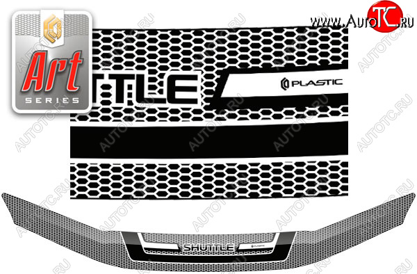 2 199 р. Дефлектор капота CA-Plastic  Honda Shuttle (2015-2019)  дорестайлинг (серия ART графит)  с доставкой в г. Вологда