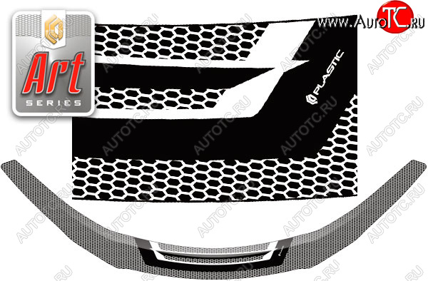 2 199 р. Дефлектор капота CA-Plastic  Honda Vezel  RU3, RU4, RU1, RU2 (2013-2018) дорестайлинг (серия ART графит)  с доставкой в г. Вологда