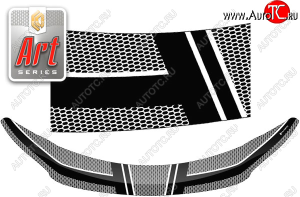 2 199 р. Дефлектор капота CA-Plastic  Hyundai Elantra  MD (2013-2016) рестайлинг (серия ART графит)  с доставкой в г. Вологда