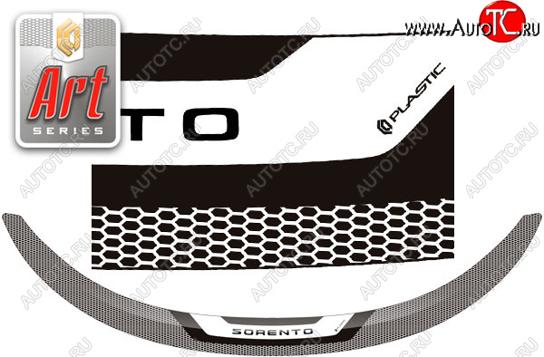 2 199 р. Дефлектор капота CA-Plastic  KIA Sorento  MQ4 (2020-2022) (серия ART графит)  с доставкой в г. Вологда