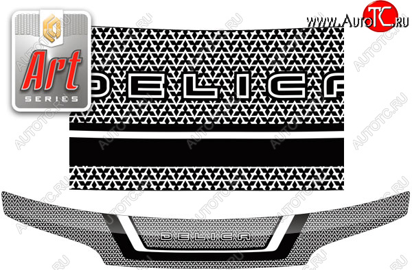 2 299 р. Дефлектор капота CA-Plastic  Mitsubishi Delica  4 (1994-1997) дорестайлинг (серия ART графит)  с доставкой в г. Вологда