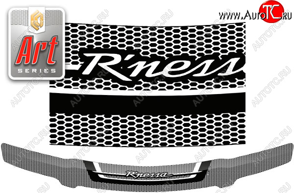 2 199 р. Дефлектор капота CA-Plastic  Nissan Rnessa (1997-2001) (серия ART графит)  с доставкой в г. Вологда