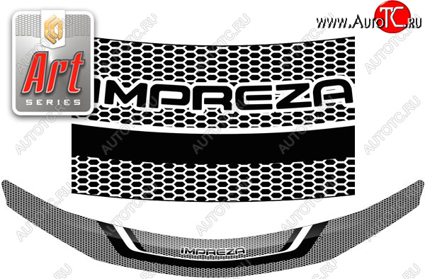 2 159 р. Дефлектор капота CA-Plastic  Subaru Impreza  GH (2007-2012) хэтчбэк (серия ART графит)  с доставкой в г. Вологда