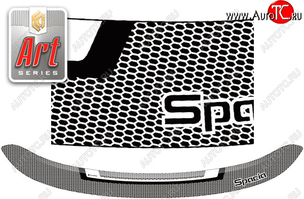 2 159 р. Дефлектор капота CA-Plastic  Suzuki Spacia Custom  MK53 (2017-2025) (серия ART графит)  с доставкой в г. Вологда