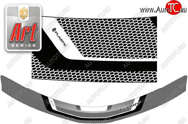2 299 р. Дефлектор капота (USA) CA-Plastic  Toyota Camry  XV50 (2011-2014) дорестайлинг (серия ART графит)  с доставкой в г. Вологда