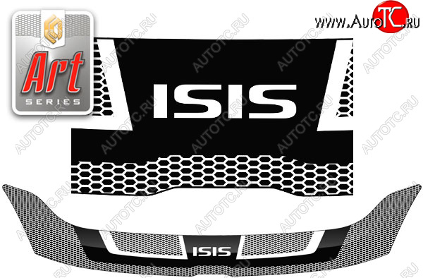 2 199 р. Дефлектор капота CA-Plastic  Toyota Isis  XM10 (2009-2017) 2-ой рестайлинг (серия ART графит)  с доставкой в г. Вологда