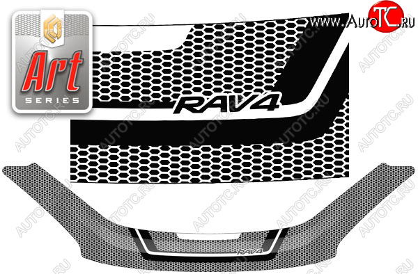 2 479 р. Дефлектор капота ( рынок Японии) CA-Plastic  Toyota RAV4  CA20 (2000-2005) 3 дв. дорестайлинг, 5 дв. дорестайлинг, 3 дв. рестайлинг, 5 дв. рестайлинг (Серия Art графит)  с доставкой в г. Вологда