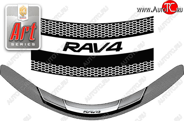 2 199 р. Дефлектор капота CA-Plastic  Toyota RAV4  XA40 (2012-2015) 5 дв. дорестайлинг (Серия Art графит)  с доставкой в г. Вологда