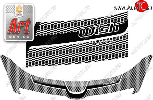 2 479 р. Дефлектор капота CA-Plastic  Toyota Wish  XE10 (2003-2005) дорестайлинг (Серия Art графит)  с доставкой в г. Вологда