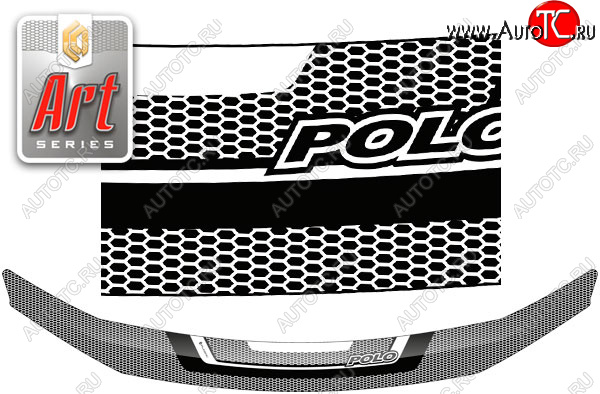 2 199 р. Дефлектор капота CA-Plastic  Volkswagen Polo  Mk6 (2020-2022) лифтбек (Серия Art графит)  с доставкой в г. Вологда