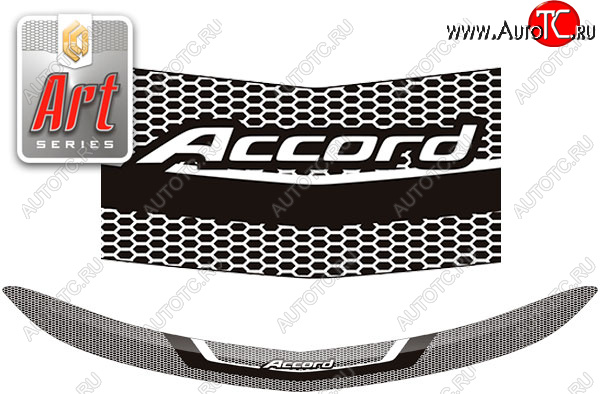 2 159 р. Дефлектор капота CA-Plastic  Honda Accord ( 8 CS,  8 CU,  8 CW) (2008-2013) купе дорестайлинг, седан дорестайлинг, универсал дорестайлинг, купе рестайлинг, седан рестайлинг (Серия Art серебро)  с доставкой в г. Вологда