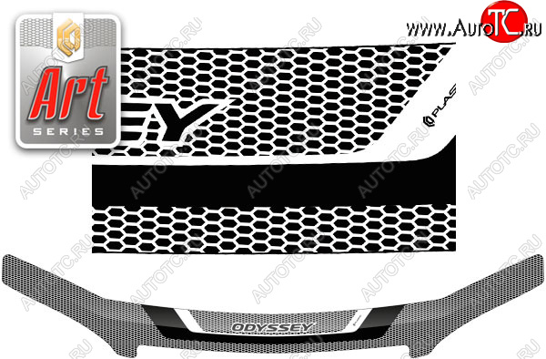 2 399 р. Дефлектор капота CA-Plastic  Honda Odyssey  2 (1999-2003) (Серия Art серебро)  с доставкой в г. Вологда