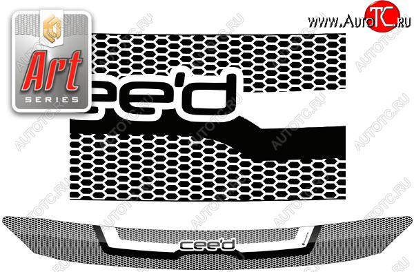 2 079 р. Дефлектор капота CA-Plastic  KIA Ceed  3 CD (2018-2025) хэтчбэк (Серия Art серебро)  с доставкой в г. Вологда