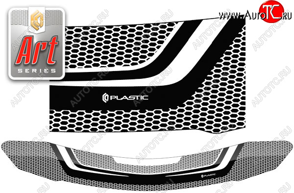 2 079 р. Дефлектор капота CA-Plastic  Mazda Demio  3 DE (2007-2014) дорестайлинг, рестайлинг (Серия Art серебро)  с доставкой в г. Вологда
