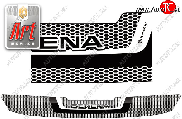 2 079 р. Дефлектор капота CA-Plastic  Nissan Serena  C27 (2016-2019) минивэн дорестайлинг (Серия Art серебро)  с доставкой в г. Вологда