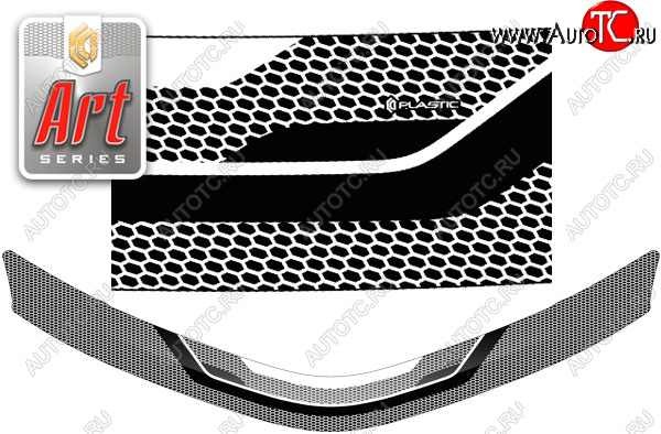 2 159 р. Дефлектор капота (рынок Японии) CA-Plastic  Toyota Corolla Fielder  E160 (2015-2025) универсал 1-ый рестайлинг, универсал 2-ой рестайлинг (Серия Art серебро)  с доставкой в г. Вологда