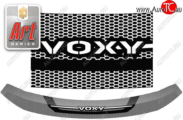 2 299 р. Дефлектор капота CA-Plastic  Toyota Voxy  минивэн (2014-2017) R80 дорестайлинг (Серия Art серебро)  с доставкой в г. Вологда