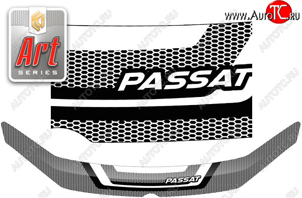 2 399 р. Дефлектор капота CA-Plastic  Volkswagen Passat  B7 (2010-2015) седан (Серия Art серебро)  с доставкой в г. Вологда