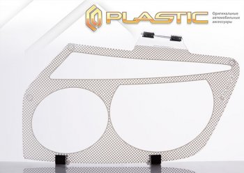 2 399 р. Защита фар CA-Plastic  Toyota Land Cruiser Cygnus  j100 (1998-2003) дорестайлинг (Шелкография белая)  с доставкой в г. Вологда. Увеличить фотографию 2