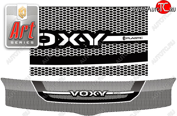 2 299 р. Дефлектор капота CA-Plastic  Toyota Voxy  минивэн (2007-2010) R70 дорестайлинг (Серия Art серебро)  с доставкой в г. Вологда