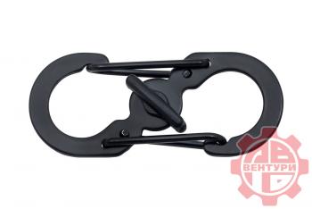 80 р. Карабин s-образный с блокировкой 36мм (black) CORD crd.s.b.36.b  с доставкой в г. Вологда. Увеличить фотографию 1