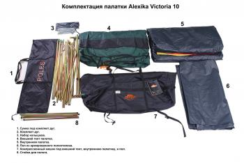 71 999 р. Палатка Alexika Victoria 10, 600x300x200 см. Зеленый ALEXIKA 9156.0301  с доставкой в г. Вологда. Увеличить фотографию 18