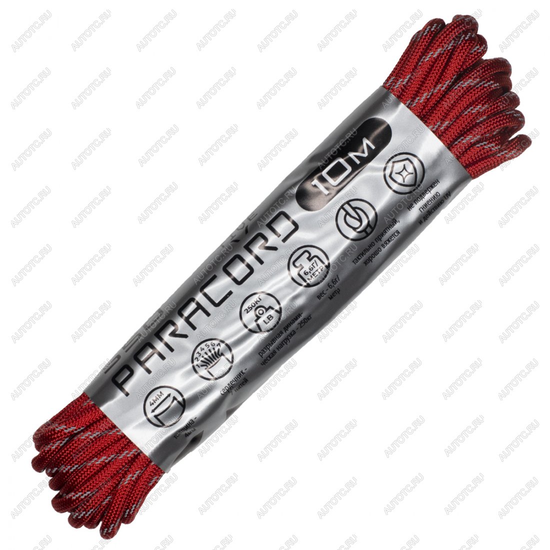 399 р. Паракорд 550 CORD nylon 10м световозвращающий (red) CORD 550.n10.lm.r  с доставкой в г. Вологда