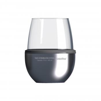 2 379 р. Термобокал для вина WINE KUZIE 440 мл, серебряный ASOBU stl24.11-silver  с доставкой в г. Вологда. Увеличить фотографию 1