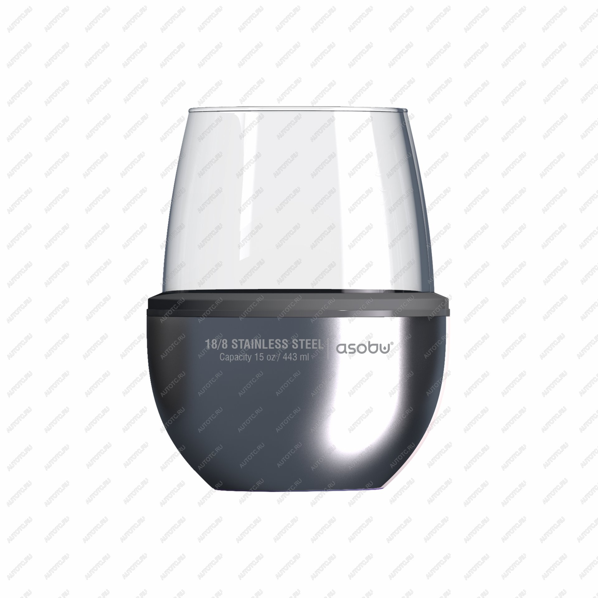 2 379 р. Термобокал для вина WINE KUZIE 440 мл, серебряный ASOBU stl24.11-silver  с доставкой в г. Вологда