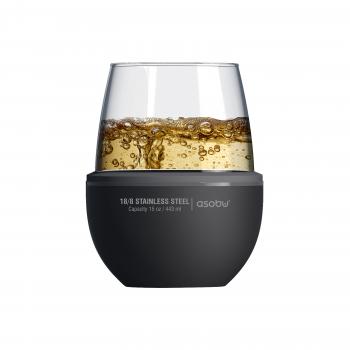 2 159 р. Термобокал для вина WINE KUZIE 440 мл, черный ASOBU stl24.06-black  с доставкой в г. Вологда. Увеличить фотографию 2