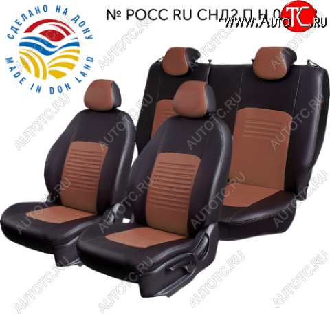 4 999 р.  Комплект чехлов сидений Lord Auto(Экокожа) Chevrolet Aveo T250 хэтчбек 5 дв рестайлинг (2006-2011) (Черный+темно-коричневый)  с доставкой в г. Вологда