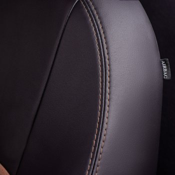 4 999 р.  Комплект чехлов сидений Lord Auto(Экокожа) Chevrolet Aveo T250 хэтчбек 5 дв рестайлинг (2006-2011) (Черный+темно-коричневый)  с доставкой в г. Вологда. Увеличить фотографию 3
