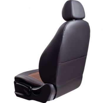 4 999 р.  Комплект чехлов сидений Lord Auto(Экокожа) Chevrolet Aveo T250 хэтчбек 5 дв рестайлинг (2006-2011) (Черный+темно-коричневый)  с доставкой в г. Вологда. Увеличить фотографию 5