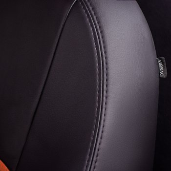 5 999 р. Комплект чехлов сидений (Экокожа ИЛАНА+ОРЕГОН) Chevrolet Aveo T250 хэтчбек 5 дв рестайлинг (2006-2011) (Черный+коричневый)  с доставкой в г. Вологда. Увеличить фотографию 3