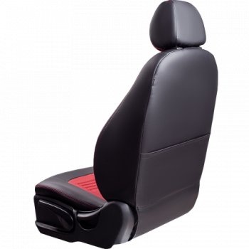 8 999 р. Комплект чехлов для сидений, (РЗСиС 60/40 Илана+Орегон) ТУРИН Lord Autofashion Chevrolet Niva 2123 дорестайлинг (2002-2008) (черный, вставка красная, строчка красная)  с доставкой в г. Вологда. Увеличить фотографию 8