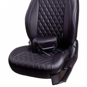 10 299 р. Комплект чехлов для сидений (РЗСиС 40/60 ЗГ Орегон) БАЙРОН Lord Autofashion Chevrolet Spark M300 дорестайлинг (2010-2015) (черный, вставка черная, строчка черная)  с доставкой в г. Вологда. Увеличить фотографию 4