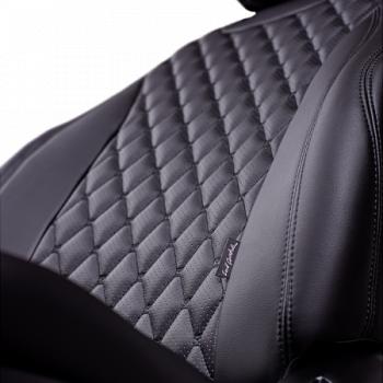 10 299 р. Комплект чехлов для сидений (РЗСиС 40/60 ЗГ Орегон) БАЙРОН Lord Autofashion Chevrolet Spark M300 дорестайлинг (2010-2015) (черный, вставка черная, строчка черная)  с доставкой в г. Вологда. Увеличить фотографию 5
