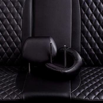 10 299 р. Комплект чехлов для сидений (РЗСиС 40/60 ЗГ Орегон) БАЙРОН Lord Autofashion Chevrolet Spark M300 дорестайлинг (2010-2015) (черный, вставка черная, строчка черная)  с доставкой в г. Вологда. Увеличить фотографию 6