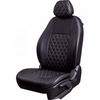 Комплект чехлов для сидений (ЦЗС 2Г Илана+Орегон) ТУРИН ст РОМБ Lord Autofashion Hyundai Solaris RBr седан рестайлинг (2014-2017)